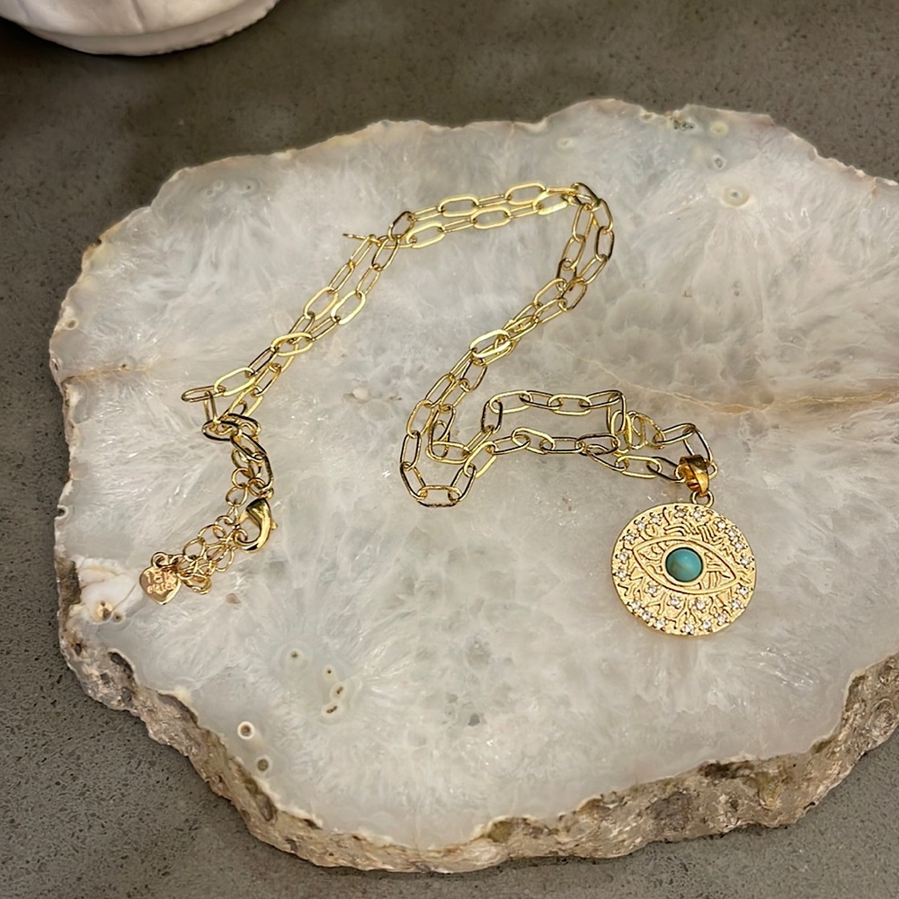 GOLD EVIL EYE NECKLACE